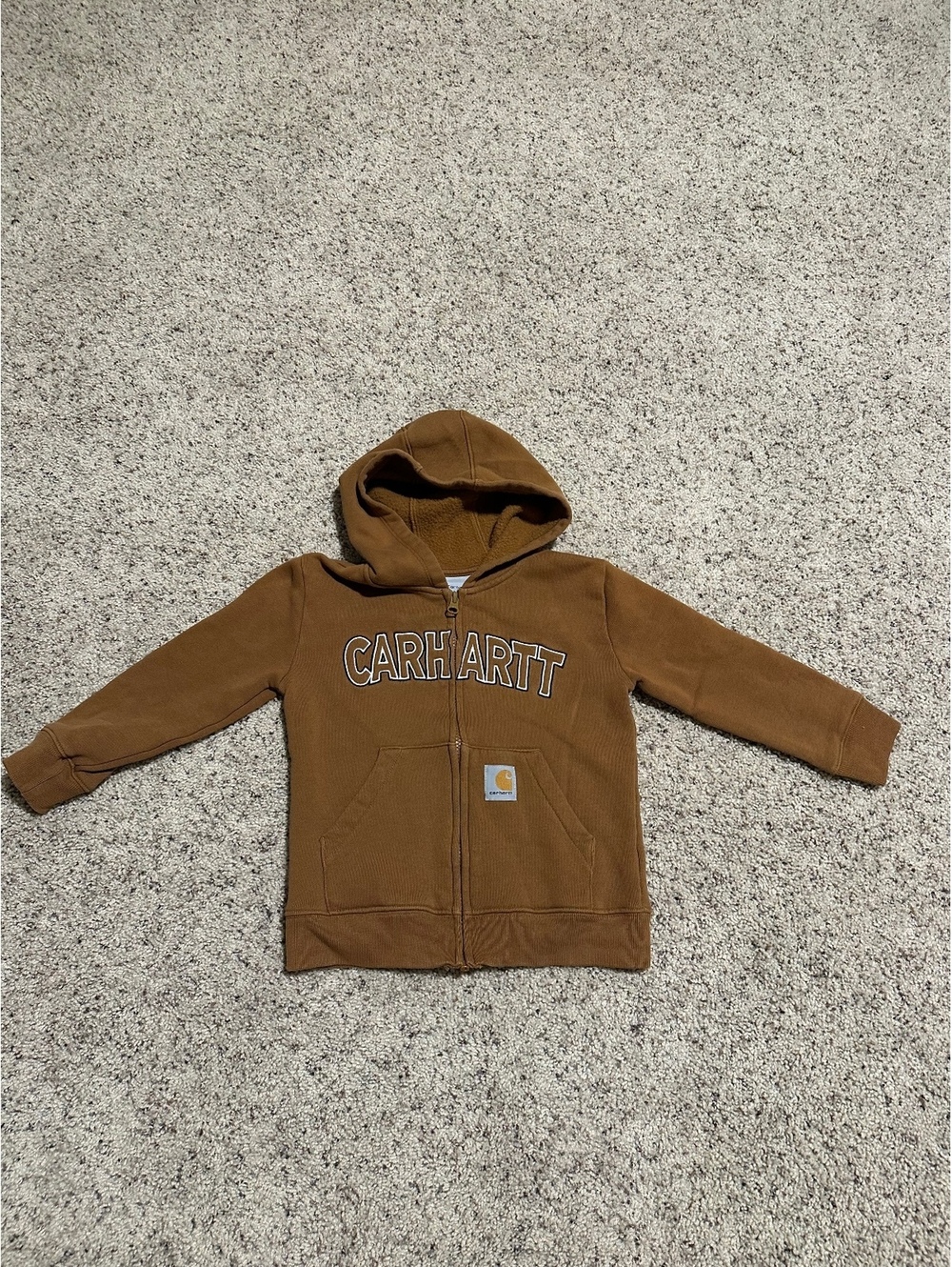 Carhartt Boys' Brown Full Zip Hoodie Size 4 Toddler